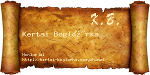 Kertai Boglárka névjegykártya