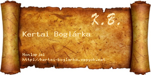 Kertai Boglárka névjegykártya